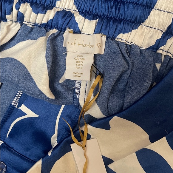 NWT House Of Harlow 1960 Palazzo Pants blue white wide leg high waist small - Picture 3 of 16